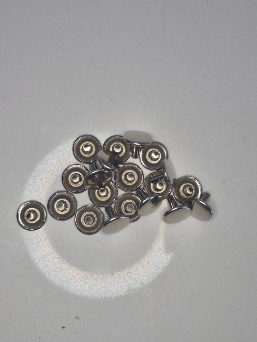 20 Silver Domed Snap Cap Fasteners 5/8 in Cap 3/8 in Length Leathercraft
